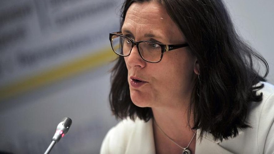La commissaire européenne chargée des Affaires intérieures, Cecilia Malmström, le 14 mai 2013 à Athènes