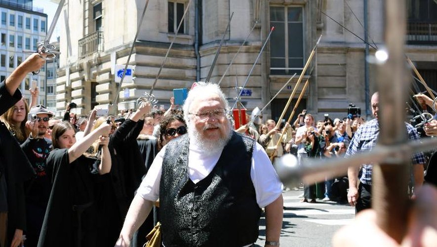 George R.R. Martin, auteur de la saga "Game Of Thrones", à Dijon pour une séance de dédicaces, le 3 juillet 2014