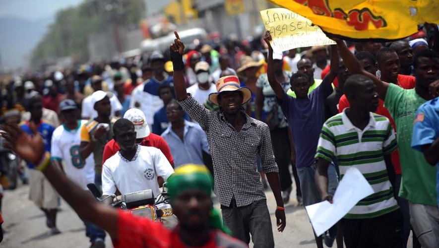 Manifestation anti-gouvernementale à Port-au-Price le 19 juin 2014 pour demander la démission du président haïtien Michel Martelly