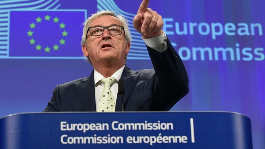 Le chef de la commission européenne Jean-Claude Juncker lors d'une conférence de presse à Bruxelles le 24 juin 2016