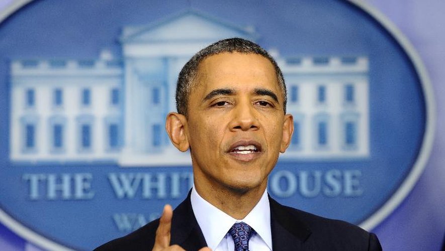 Le président américain Barack Obama lors d'une conférence de presse à Washington, le 8 octobre 2013