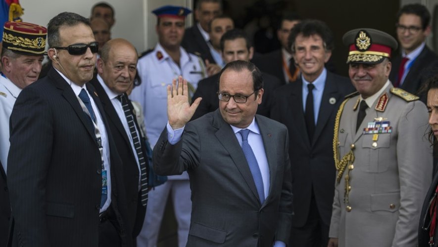 Le président François Hollande à Ismailia en Egypte, le 6 août 2015