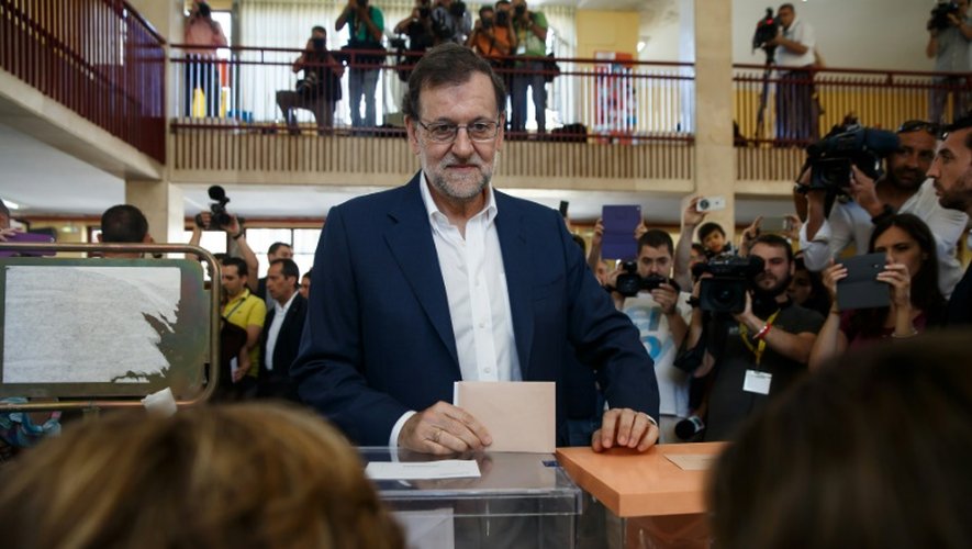 Le Premier ministre espagnol Mariano Rajoy vote le 26 juin 2016 à Madrid