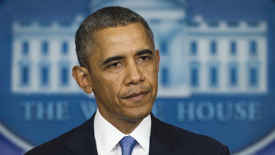 Le Président Barack Obama lors d'une déclaration dans la salle de presse de la Maison Blanche, le 7 octobre 2013 à Washington