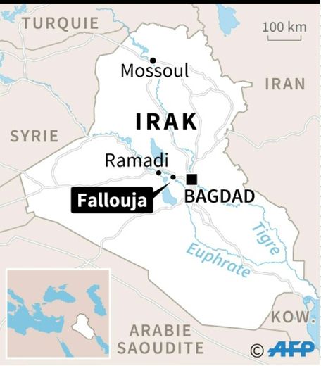 Carte d'Irak localisant Fallouja