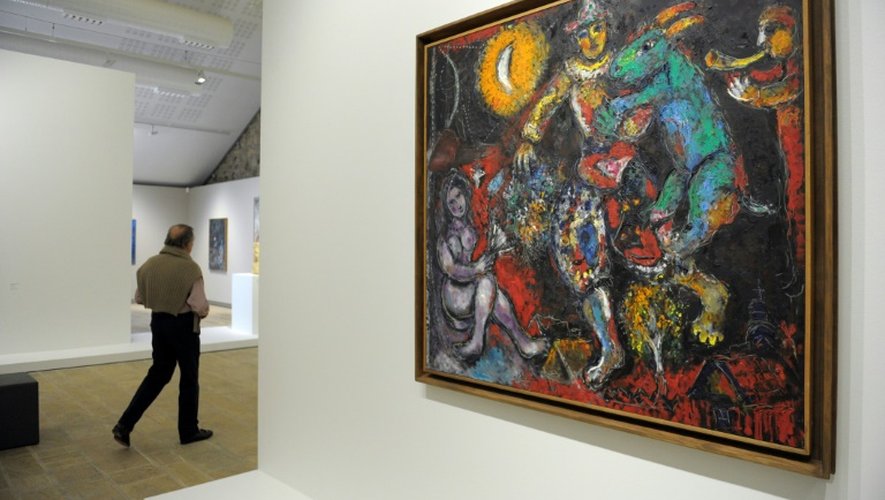 L'exposition "Chagall, de la poésie à la peinture" présentée par le Centre d'art contemporain de Landerneau, ici le 24 juin 2016