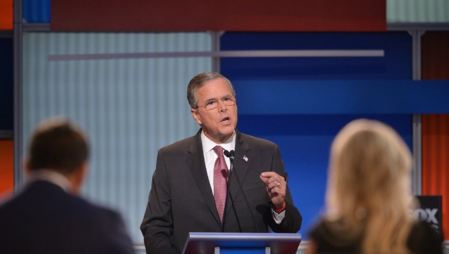 Jeff Bush, candidat à la primaire républicaine, lors du premier débat le 6 août 2015 à Cleveland