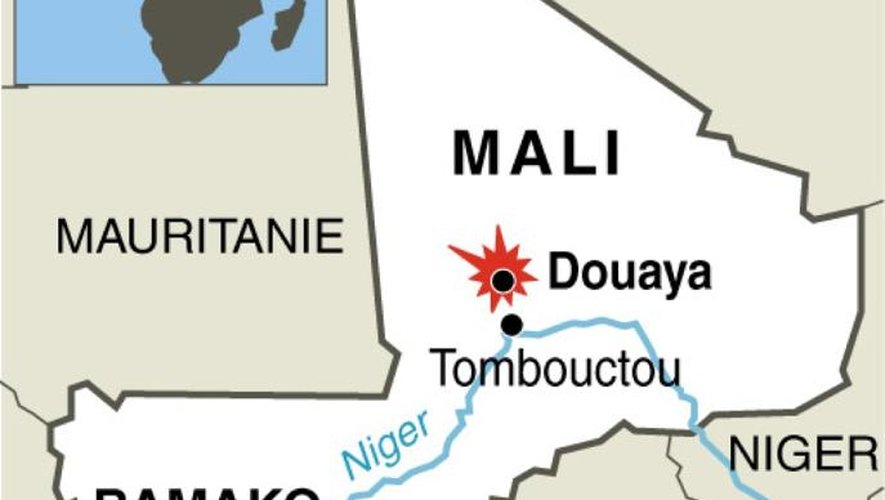 Carte localisant les lieux l'armée française a tué une dizaine de combattants le 1er octobre