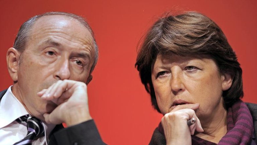 Gérard Collomb et Martine Aubry le 9 octobre 2009 à Bordeaux
