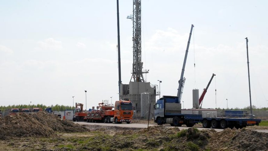 Extraction de gaz de schiste le 27 avril 2011 à Grzebowilk en Pologne