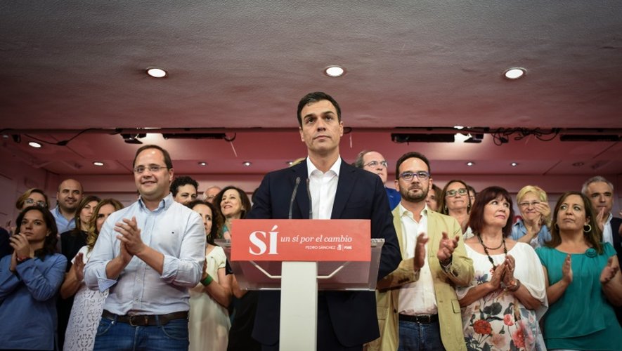 Le chef de file des socialistes espagnols, Pedro Sanchez, le 26 juin 2016 à Madrid.