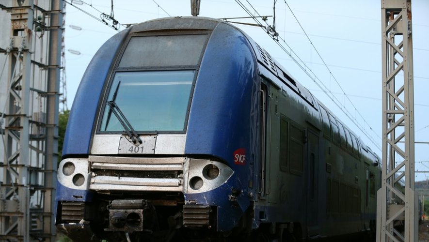 Le train régional (TER) impliqué dans la collision avec une voiture qui a fait 3 morts à Condé-sur-Huisne (Orne), le 8 août 2015