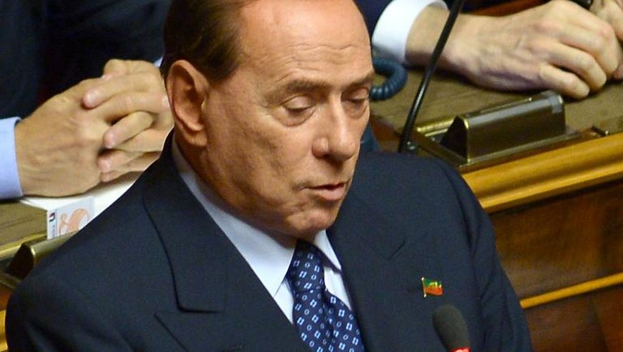 L'ancien Premier ministre Silvio Berlusconi, le 2 octobre 2013 au Parlement à Rome