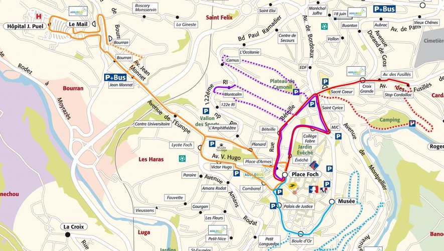 Un bus sur-mesure pour desservir Rodez-Plage (plan)