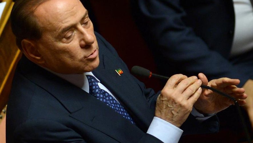 L'ancien Premier ministre italien Silvio Berlusconi au Sénat, à Rome, le 2 octobre 2013