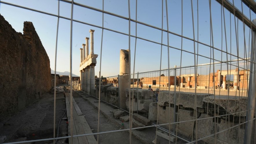 Une partie du site archéologique de Pompéi le 5 août 2015, qui vient dêtre rénové dans le cadre d'un vaste projet de conservation de ce haut lieu touristique