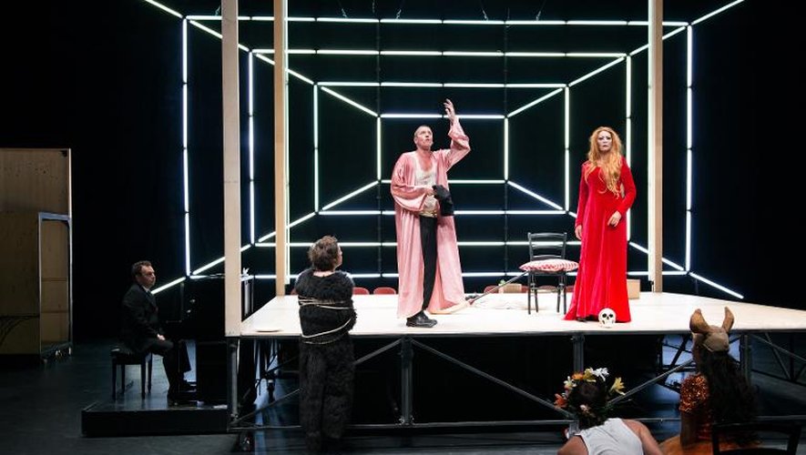 Répétition de la pièce "Orlando ou l'impatience" écrite et mise en scène par Olivier Py, le 3 juillet 2014 en Avignon