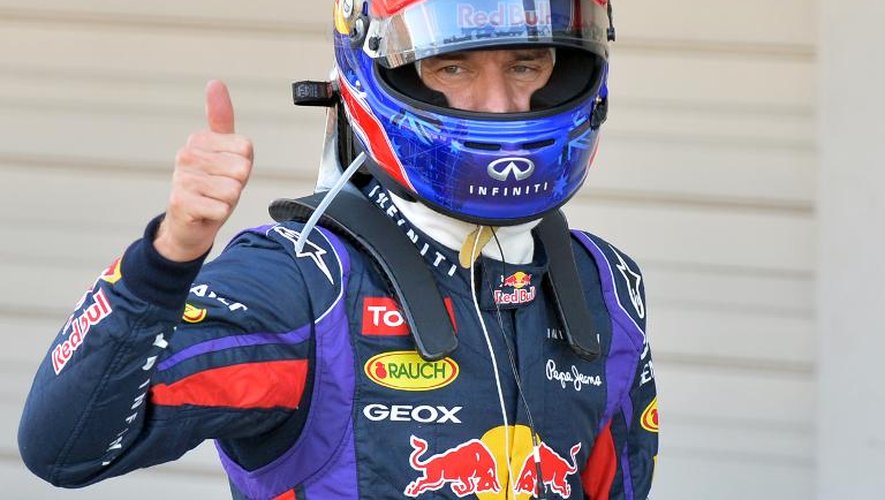 L'Australien Mark Webber après avoir signé la pole position du Grand Prix du Japon le 11 octobre 2013 à Suzuka