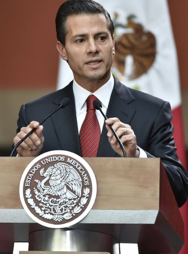 Le président mexicain Enrique Pena Nieto à Mexico le 8 janvier 2016