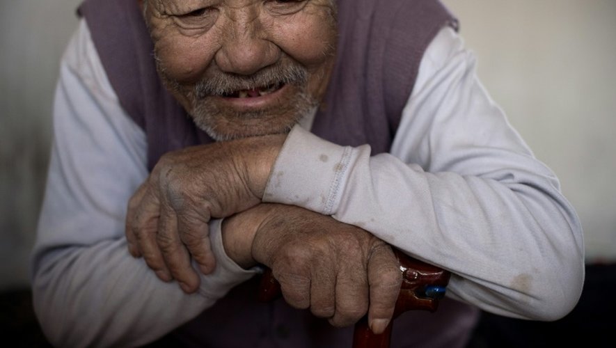 Meng Xianren, 84 ans, dont le mandchou est la langue maternelle, à Sanjiazi le 4 mai 2016