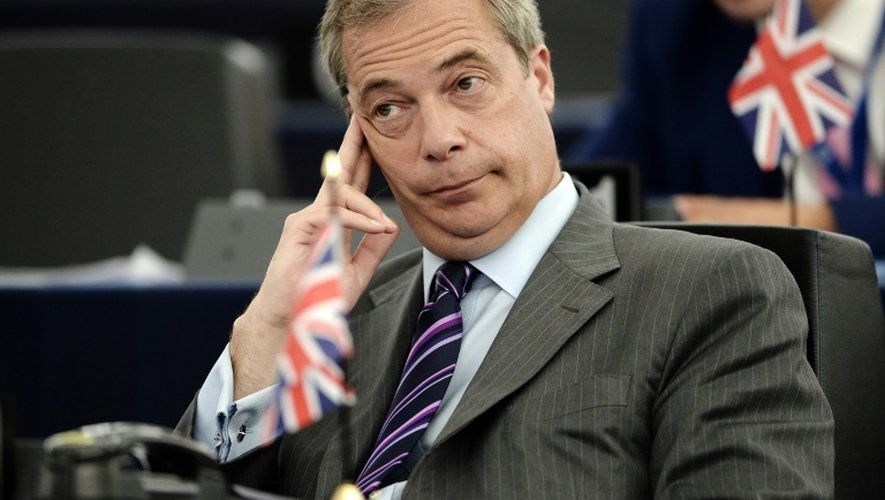 Le leader du parti britannique UKIP et député européen Nigel Farage au Parlement européen, à Strasbourg, le 8 juin 2016