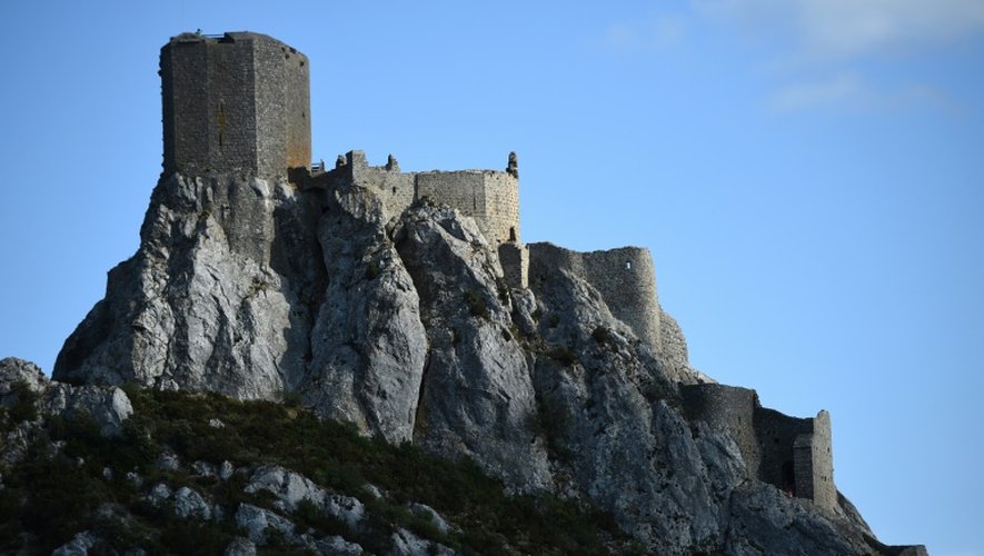 Le château cathare de Quéribus à Cucugnan, le 25 juillet 2015, dans le sud-ouest de la France