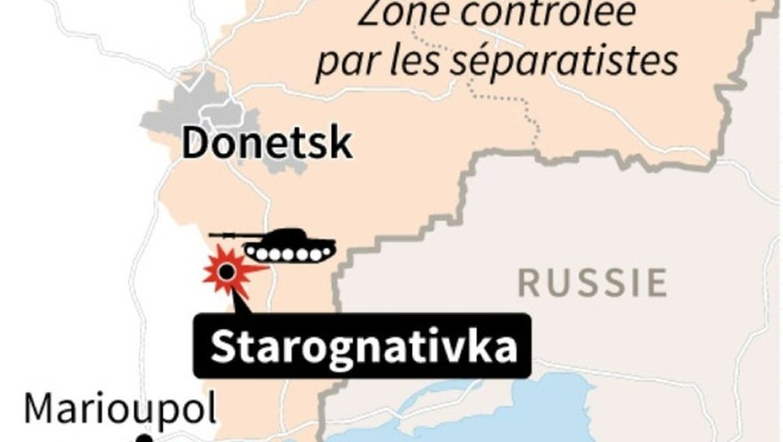 Carte de l'est de l'Ukraine localisant Starognativka