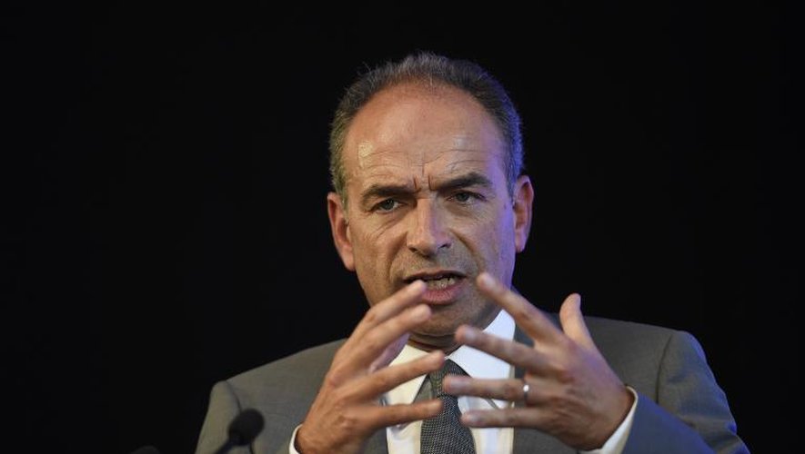 L'ex-président de l'UMP Jean-François Copé prononce un discours à Aulnay-sous-Bois, le 11 juin 2014