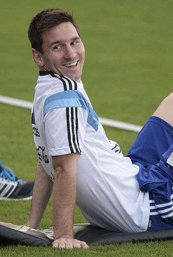 Lionel Messi à l'entraînement à Belo Horizonte le 6 juillet 2014
