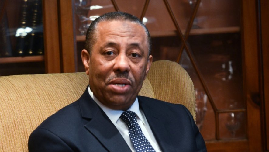 Le Premier ministre libyen reconnu par la communauté internationale Abdallah al-Theni, lors d'une visite au Caire en février 2015