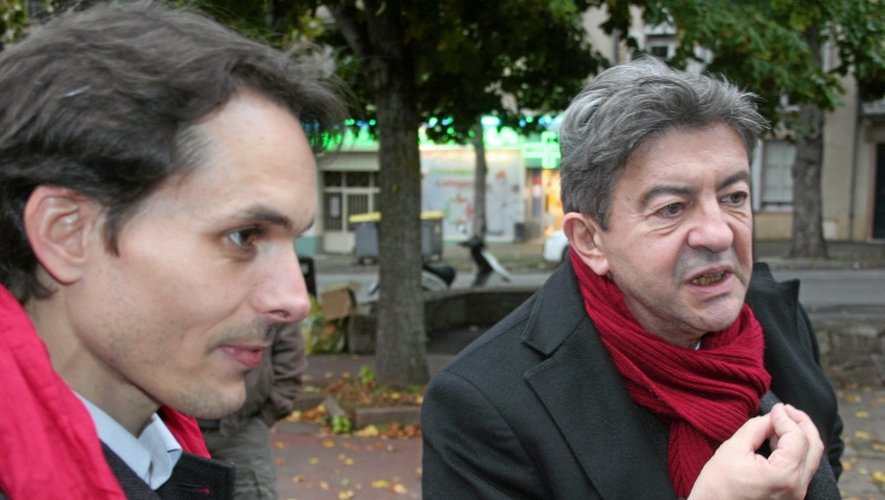 Guilhem Sérieys et Jean-Luc Mélenchon avant le meeting ruthénois.