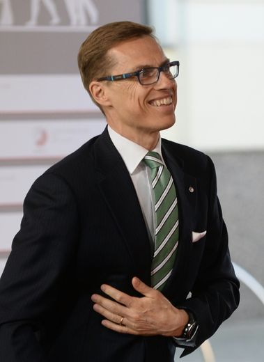 Le ministre finlandais des Finances Alexander Stubb à Riga, le 21 mai 2015, en Lettonie