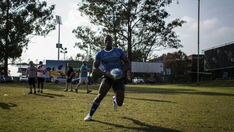 Les rugbymen des Jozi Cats durant l'entraînement le 21 mai 2016 à Johannesburg