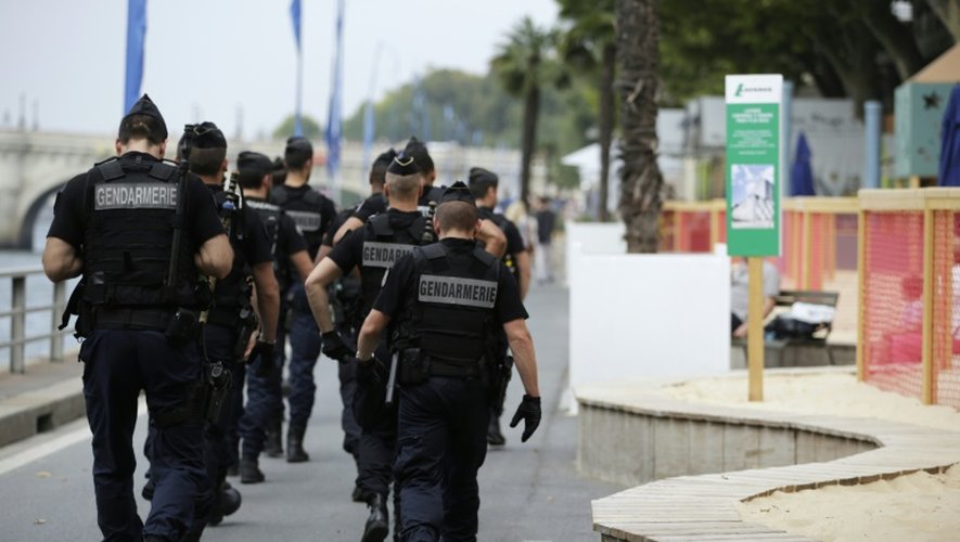 Déploiement des forces de police le 13 août 2015 sur Paris Plages