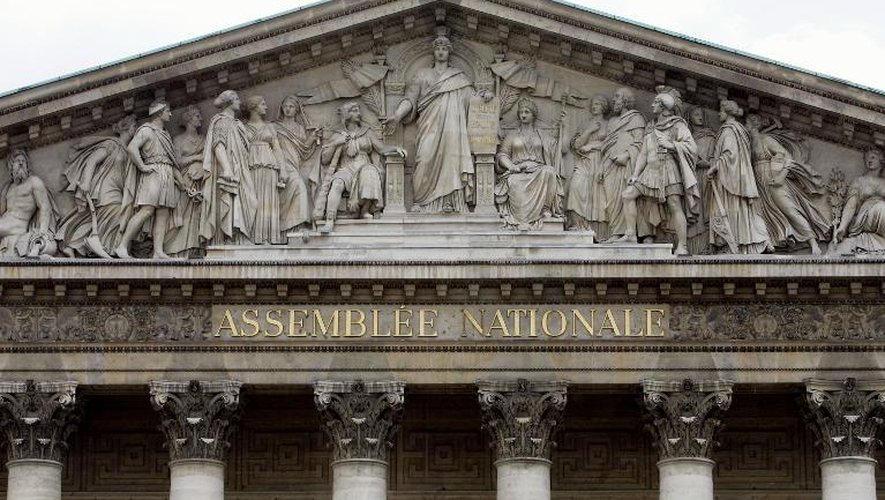 Le fronton de l'Assemblée nationale à Paris