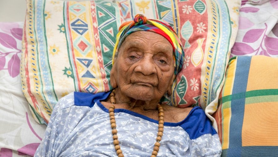 La doyenne des Français, la Guyanaise Eudoxie Baboul, ici à Cayenne le 22 mai 2015, est décédée vendredi à l'âge de 114 ans et neuf mois