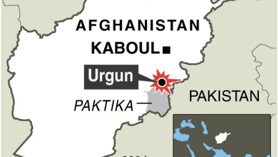 Carte de localisation de l'attentat suicide en Afghanistan contre un marché de la province de Paktika
