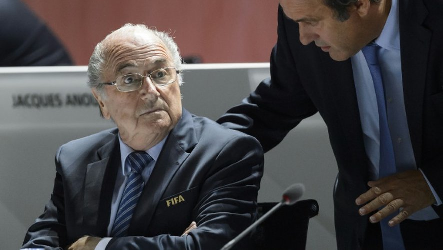 Joseph Blatter et Michel Platini, le 29 mai 2015 au Congrès de la Fifa à Zurich