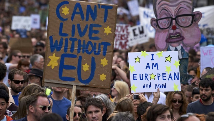 Des manifestants opposés au Brexit à Londres le 2 juillet 2016