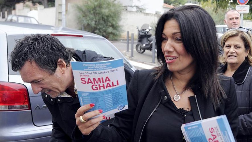 Samia Ghali, candidate PS aux municipales de Marseille, le 15 octobre 2013 à Marseille