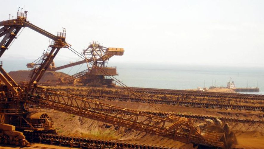 Vue d'une mine de minerai de fer en Australie occidentale