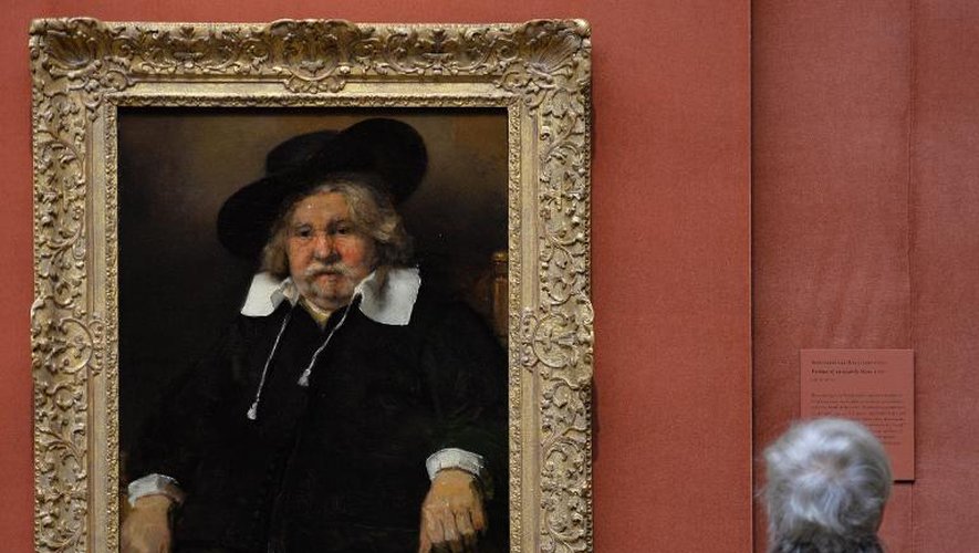 "Portrait d'un vieil homme (1667)" de Rembrandt exposé le 21 octobre 2013 dans le cadre de l'exposition "Vermeer, Rembrandt, et Hals: Chefs d'oeuvre de la peinture hollandaise du Mauritshuis" à la Frick collection, à New York
