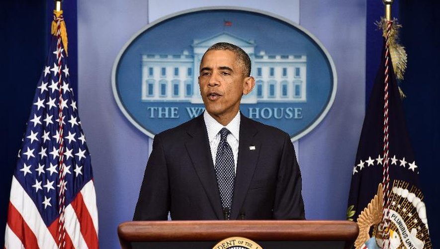 Barack Obama lors d'un point de presse le 16 juillet 2014 à Washington