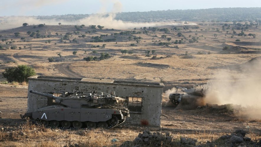 Des manoeuvres israéliennes lors d'un exercice sur le plateau du Golan près de la frontière avec la Syrie, le 23 juin 2016