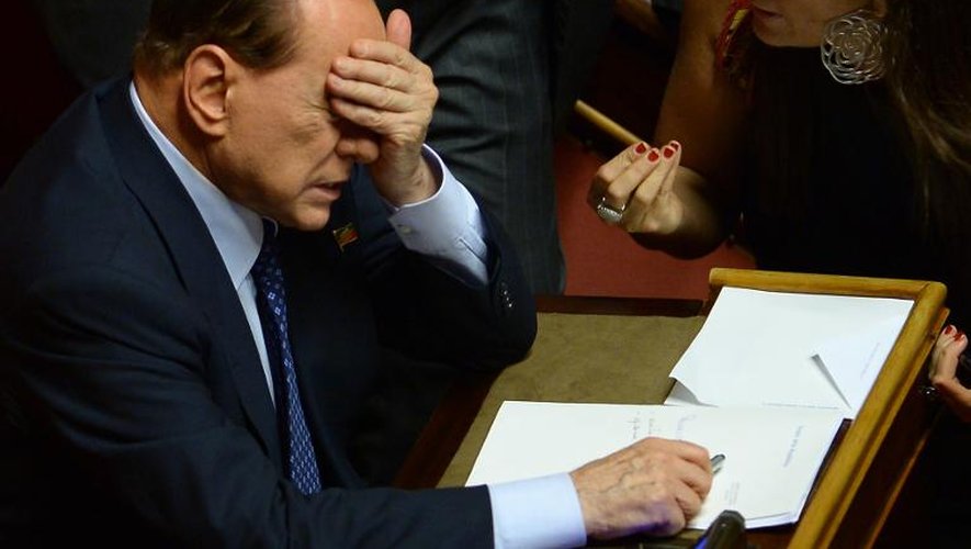 Silvio Berlusconi, le 2 octobre 2013 au Sénat à Rome