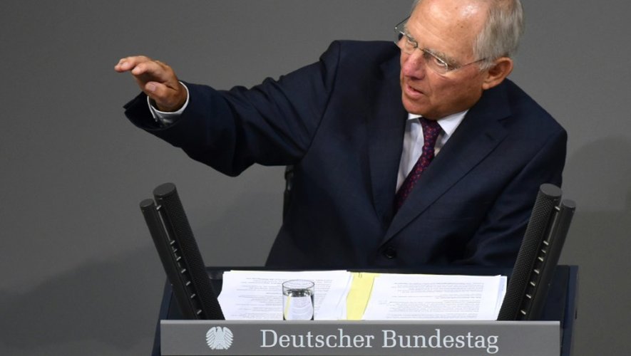 Le ministre allemand des Finances Wolfgang Schäuble s'exprime devant le Bundestag, le 19 août 2015