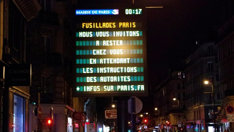 Message de mise en garde diffusé le 14 novembre 2016 à Paris