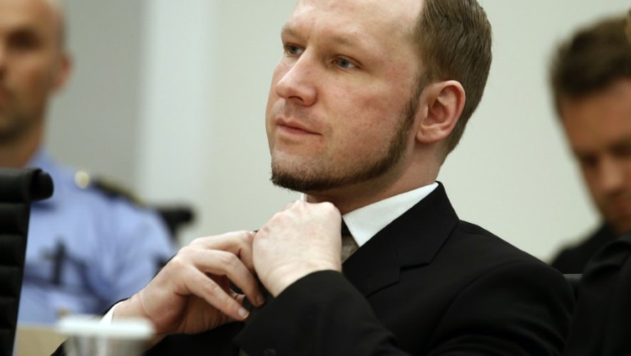 Anders Behring Breivik pendant son procès le 24 août 2012 à Oslo
