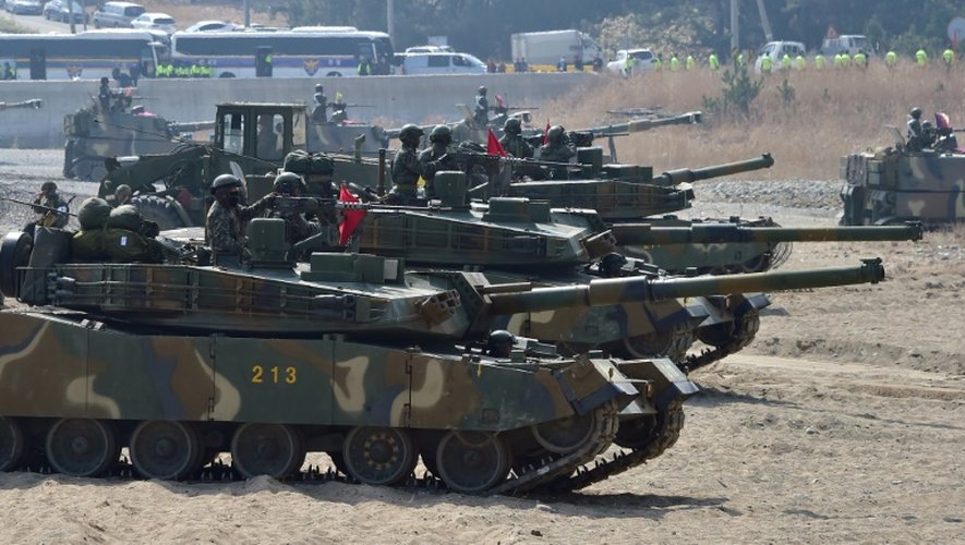 Un char sud-coréen lors d'un exercice militaire en Corée du Sud, le 30 mars 2015