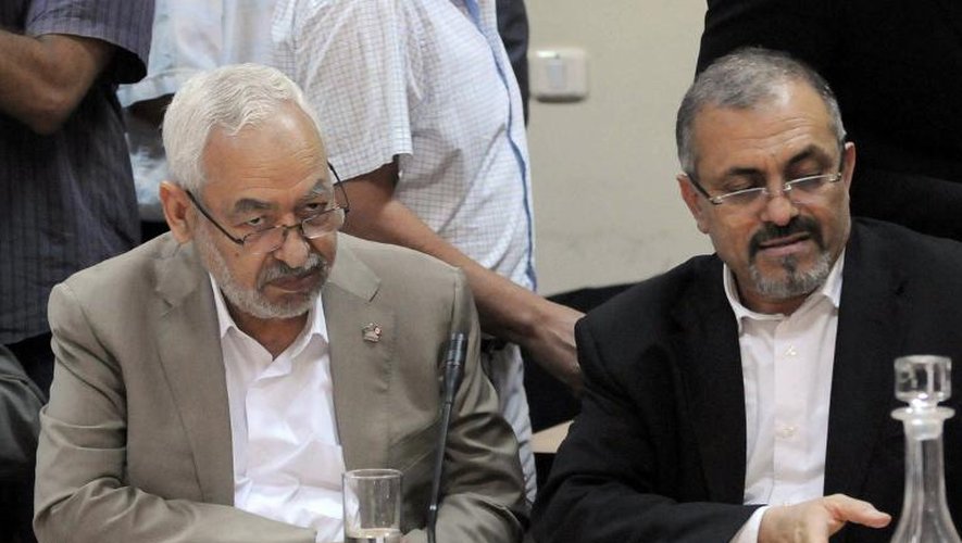 Rached Ghannouchi et Ameur Larayedh le 25 ocotobre 2013 à Tunis